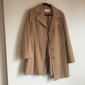 Large knee length beige Micahel Kors pea coat, L